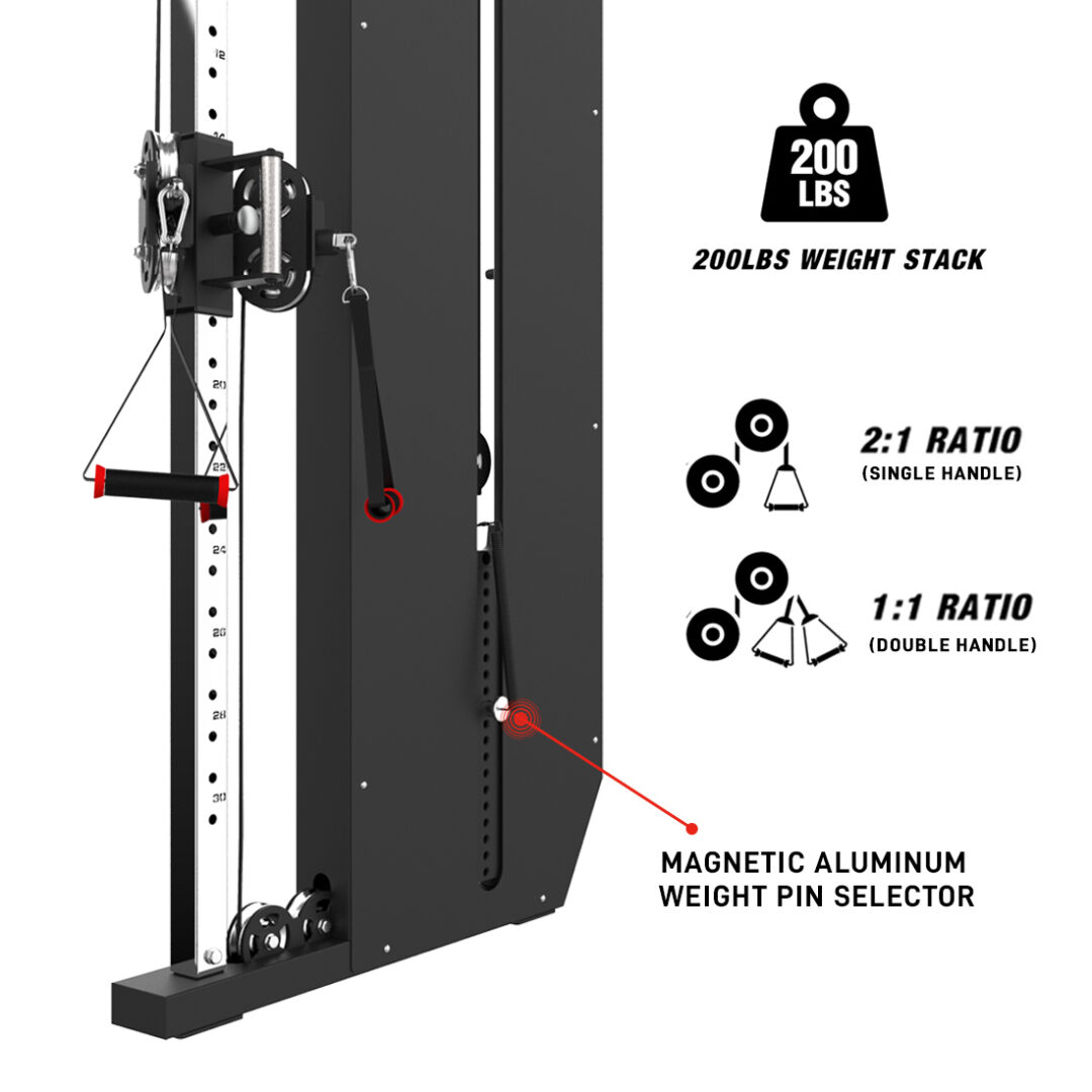 GetRxd Slim Profile Wall-Mounted Functional Trainer Single Column 2000 - Image 6
